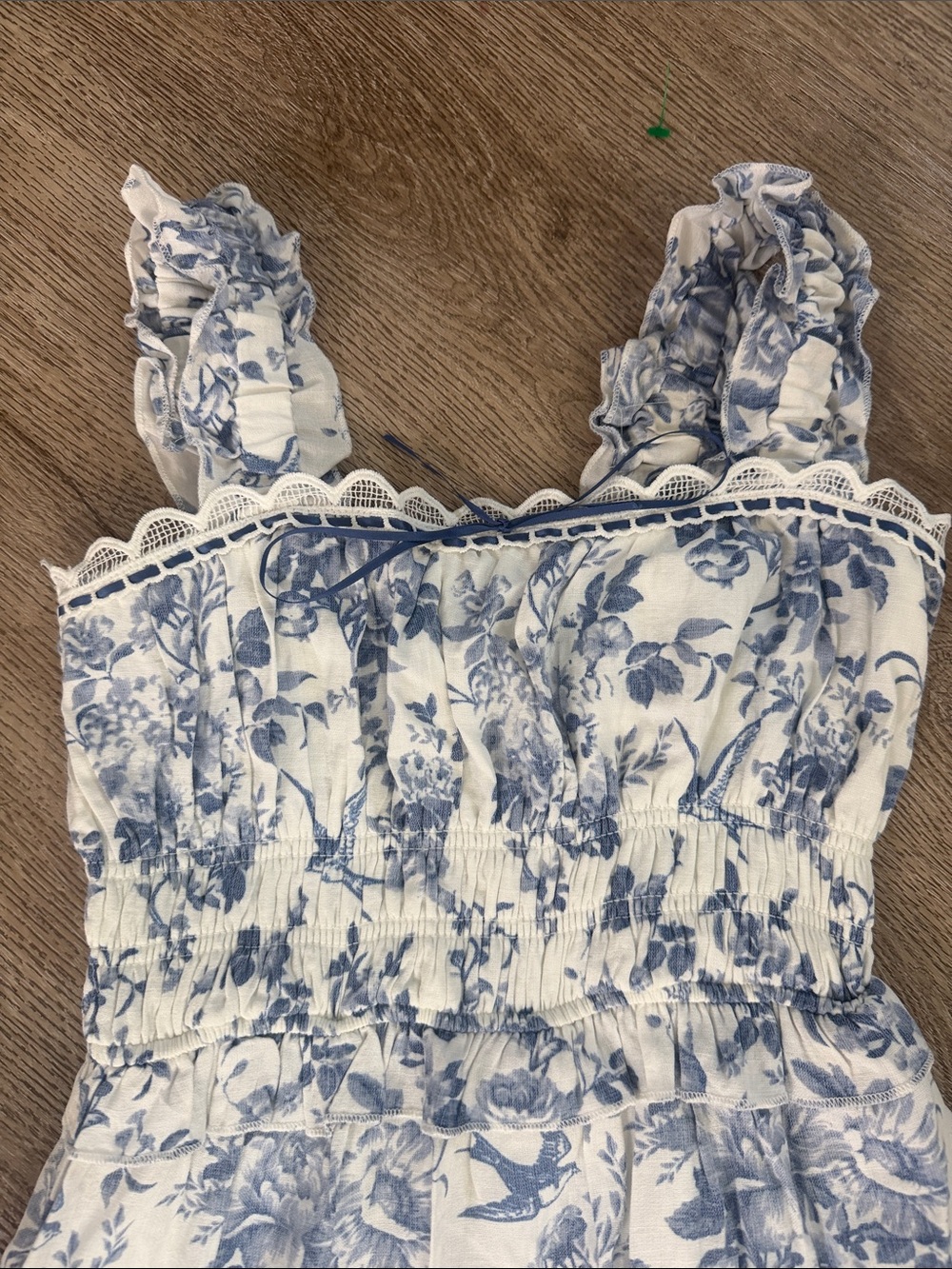 Francesca's Collections White and Blue Floral Tiered Sundress - Picture 2 of 4